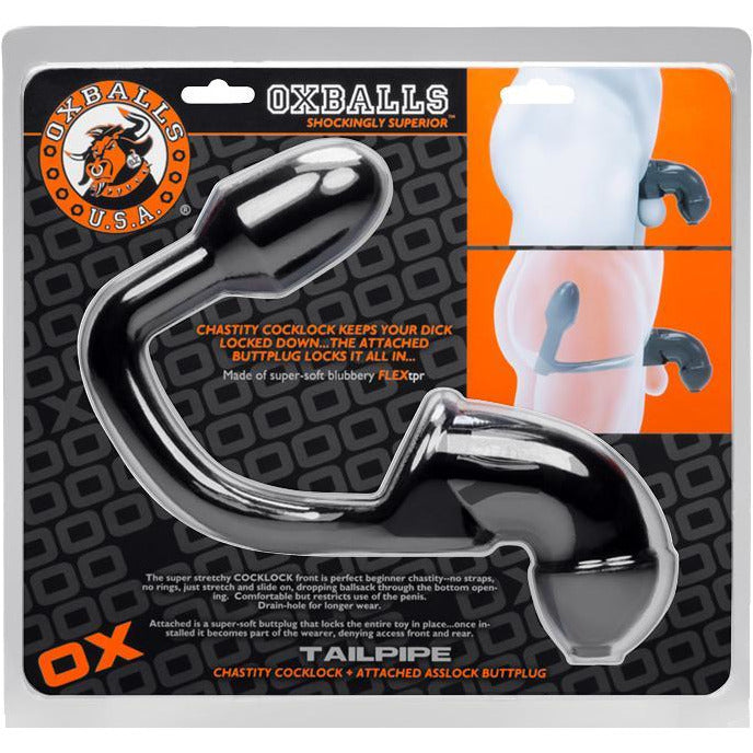 Oxballs - Verrouillage Ass-Lock et Cock-Lock pour tuyau d'échappement - Noir