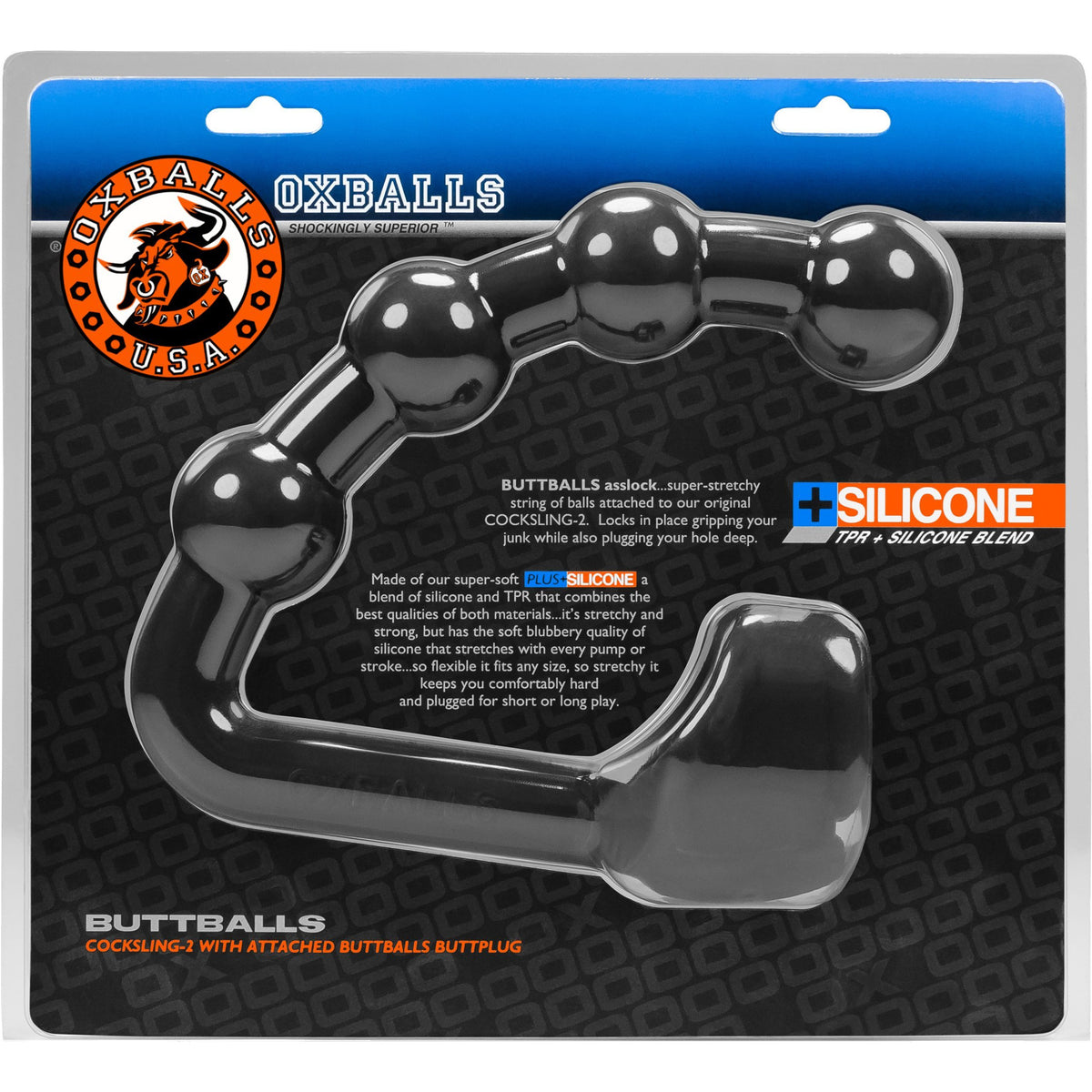 Oxballs Buttballs Ass-Lock & Cocksling - Glace noire