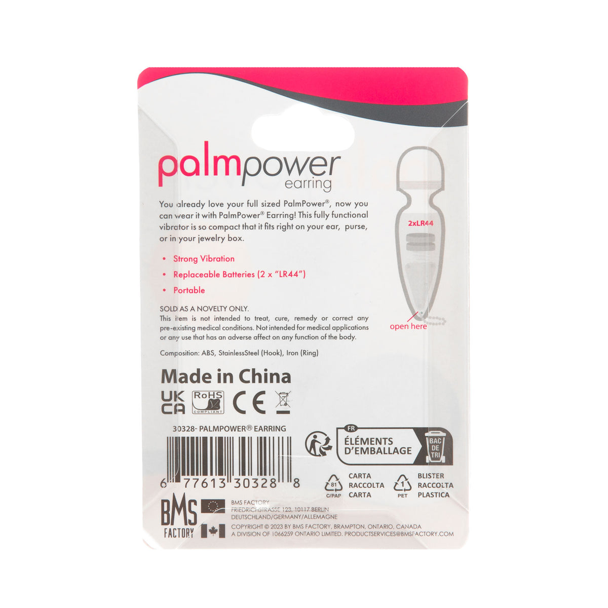 PalmPower Micro Masseuse Boucle d'Oreille - 1 Pièce