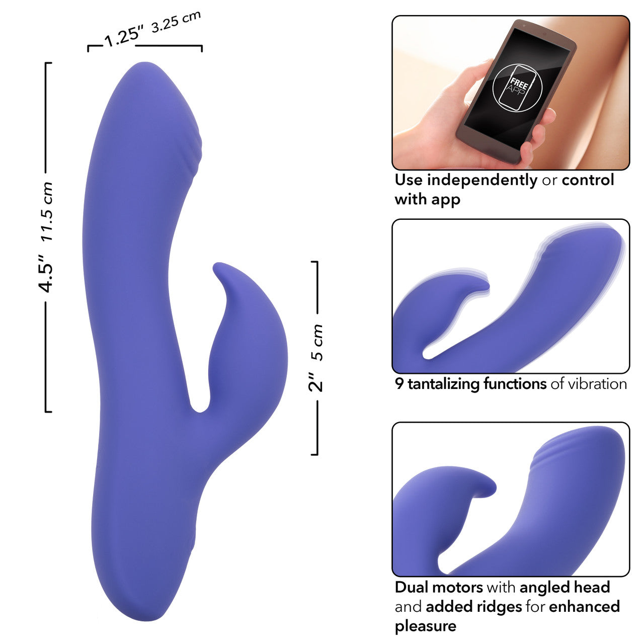 Connect App Controlled Dual Stimulator Vibrator