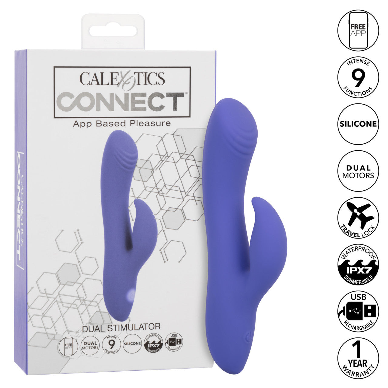 Connect App Controlled Dual Stimulator Vibrator