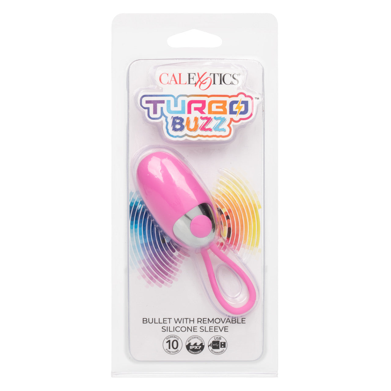 Balle Turbo Buzz avec manchon amovible en silicone - Rose 