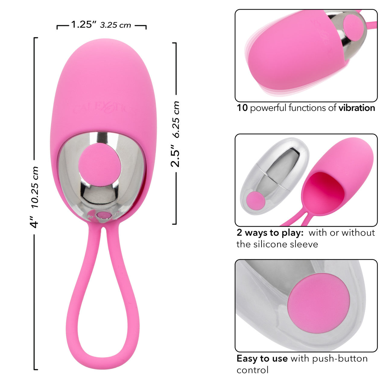 Balle Turbo Buzz avec manchon amovible en silicone - Rose 