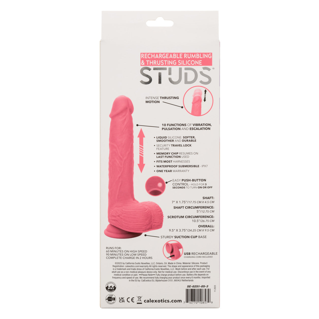 Gode ​​réaliste à clous en silicone - 6"/15,25 cm, Ivoire