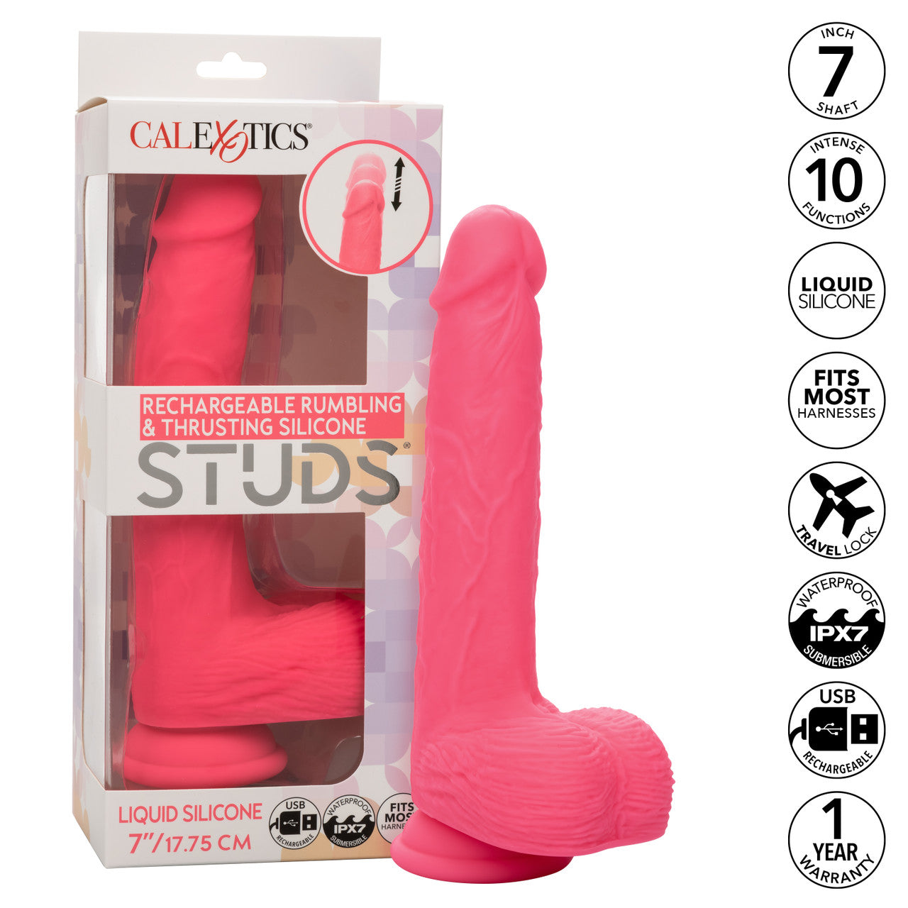 Gode ​​réaliste à clous en silicone - 6"/15,25 cm, Ivoire
