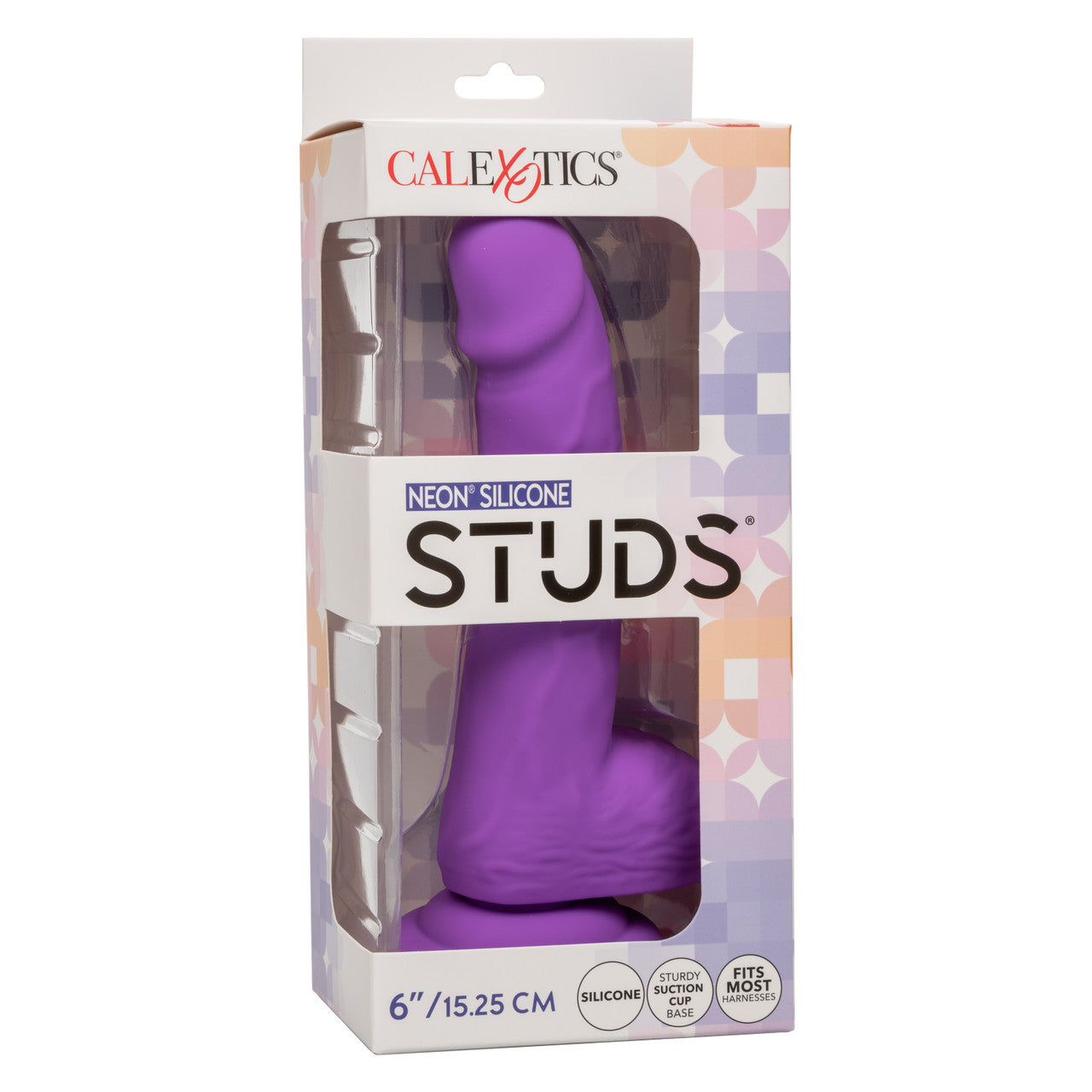 Neon Silicone Studs Realistic Dildo - 6"/15.25 cm