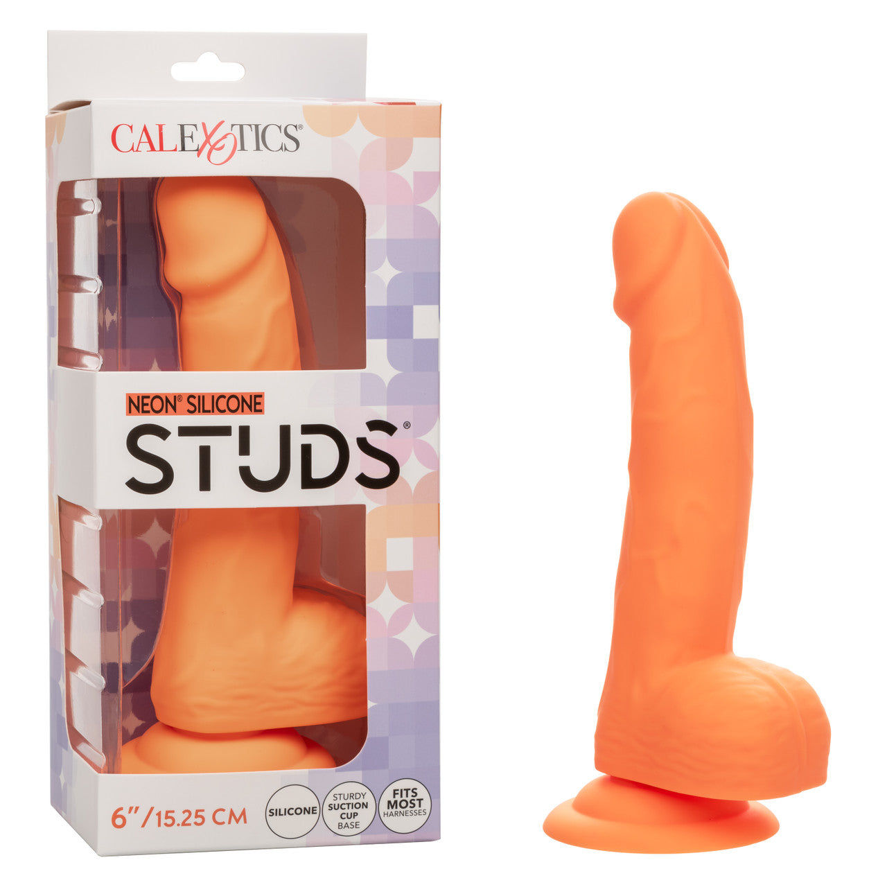 Neon Silicone Studs Realistic Dildo - 6"/15.25 cm