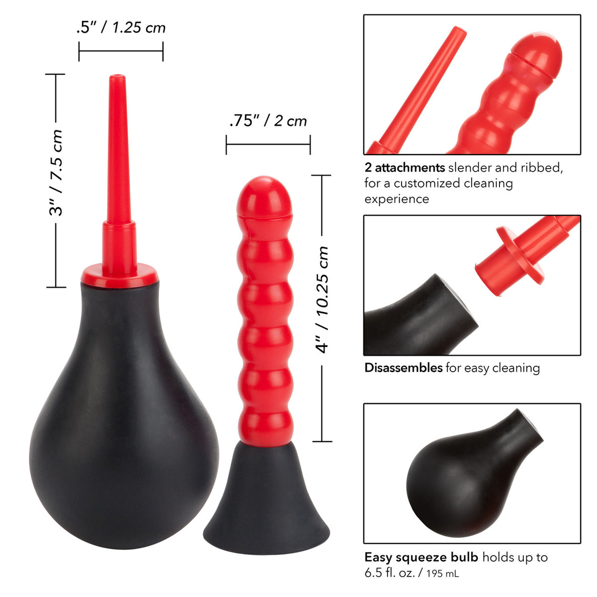 Ribbed Anal Douche - 6.5oz/195ml - Thorn & Feather