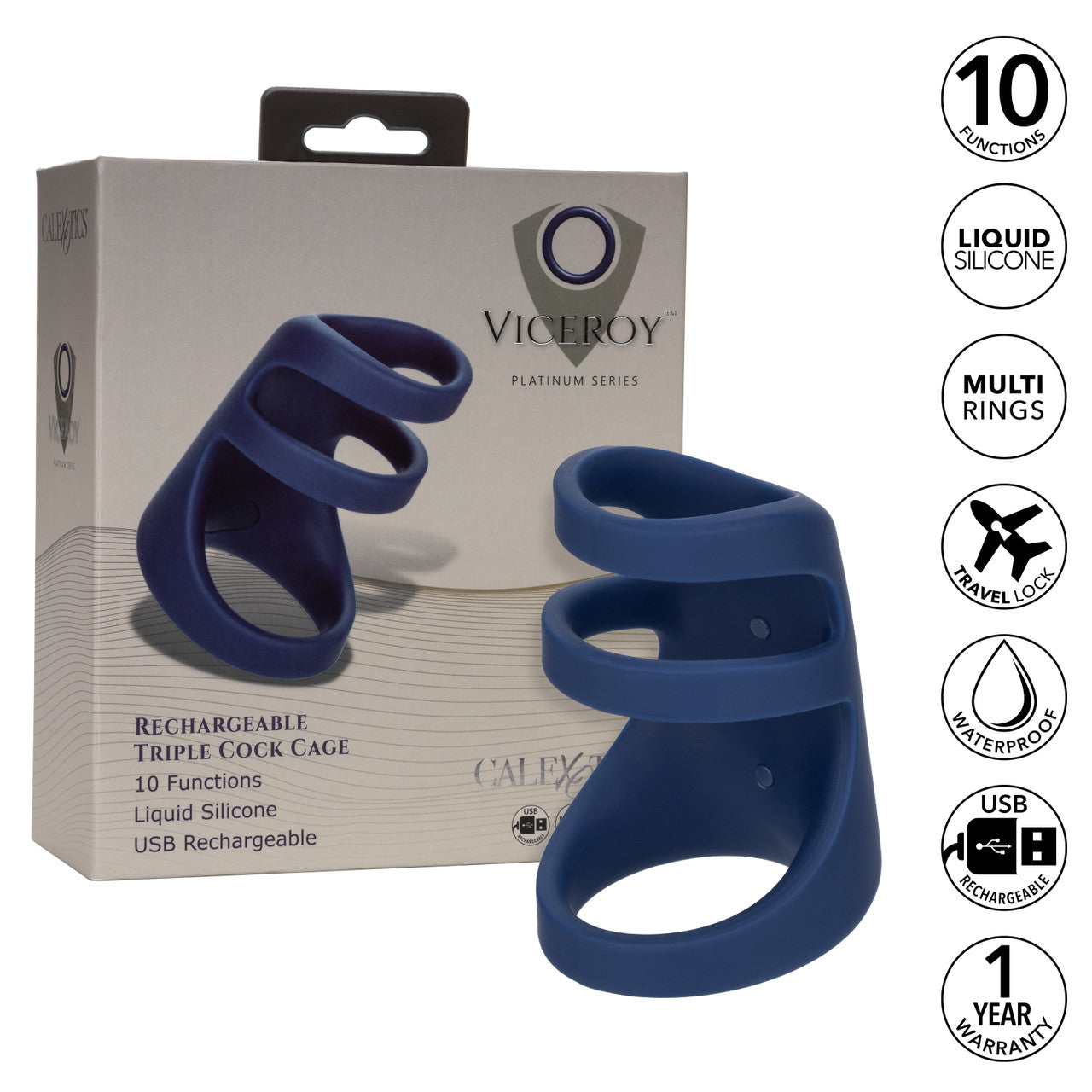 Cage à pénis triple rechargeable Viceroy 