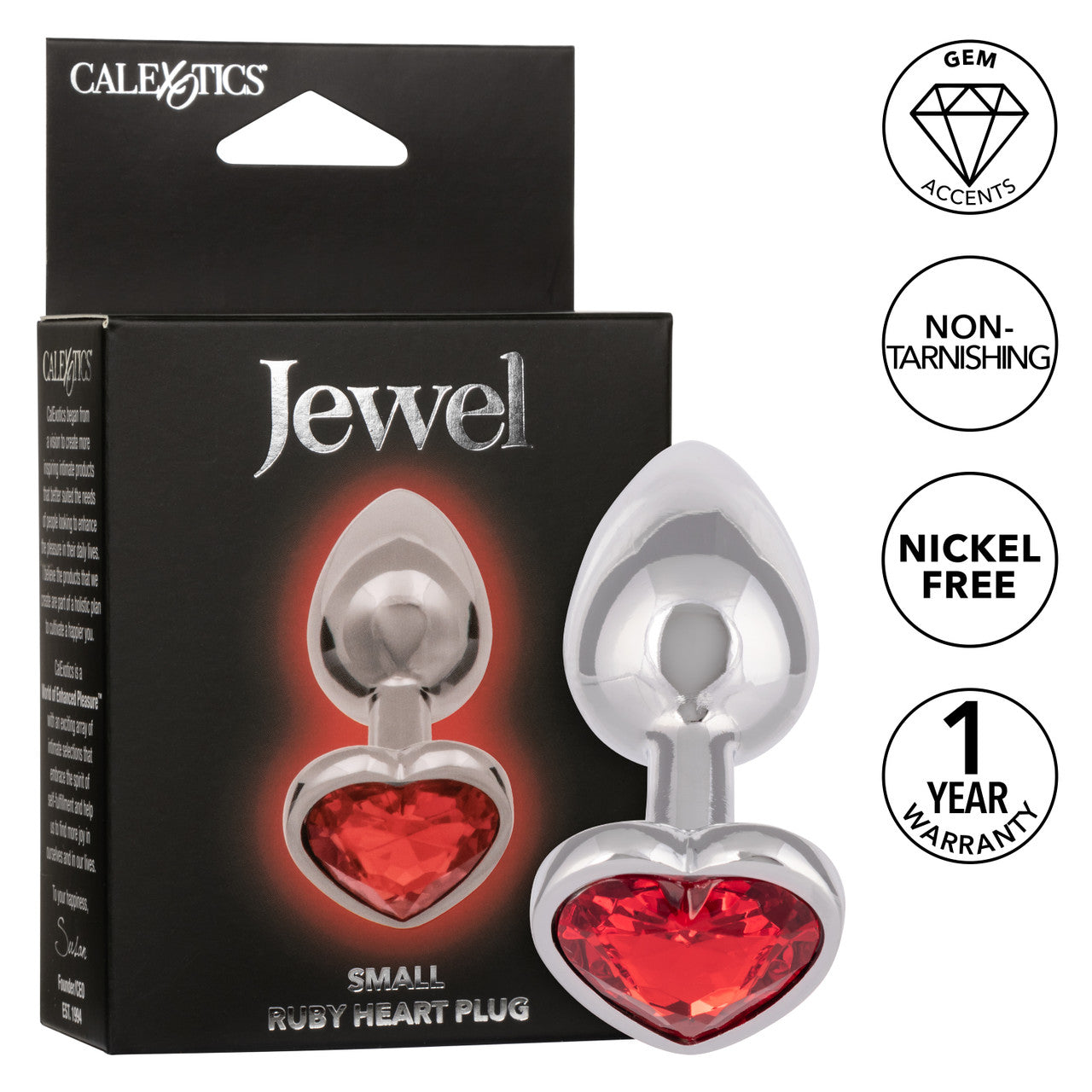 Jewel Small Ruby Heart Plug