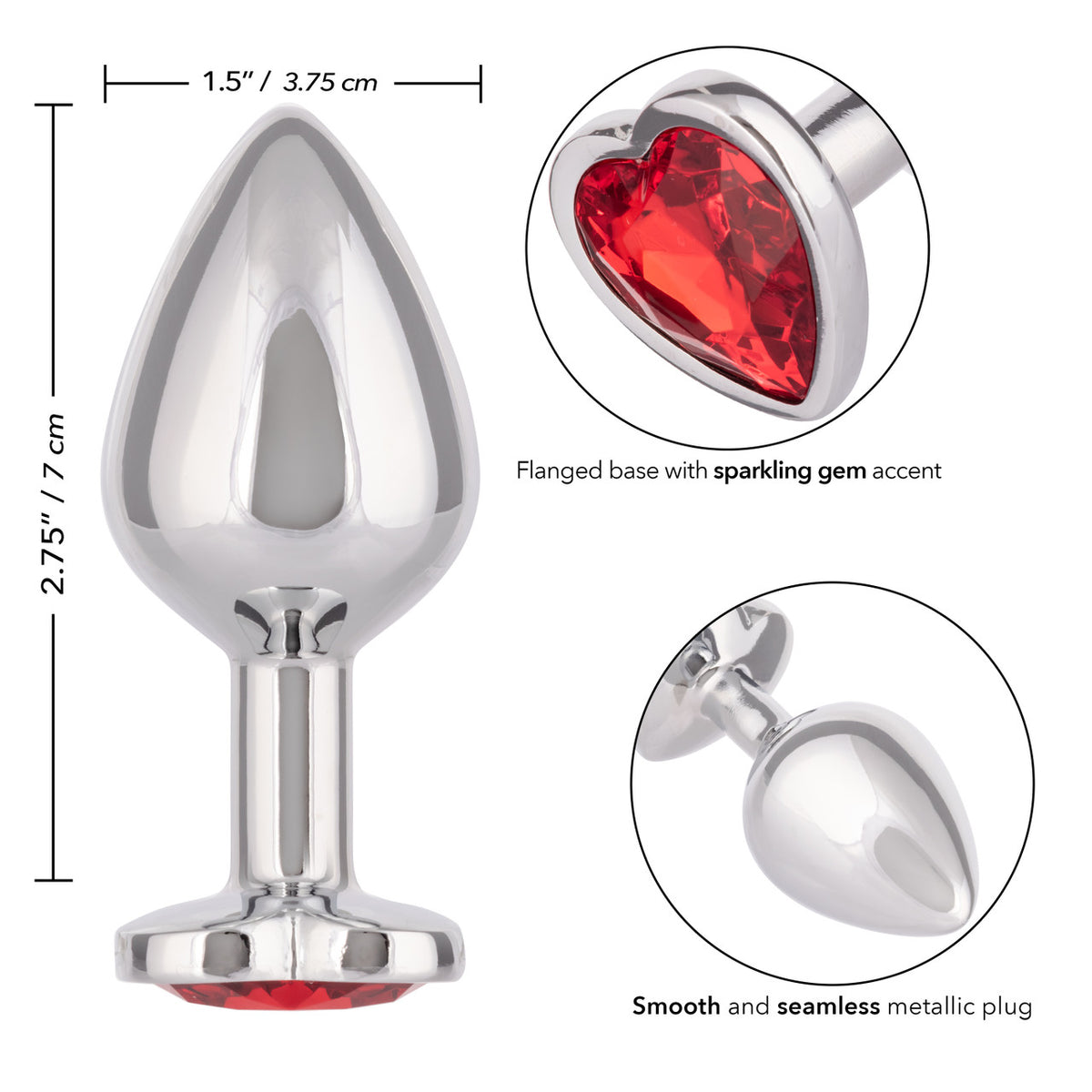 Bijou Grand Plug Coeur Rubis