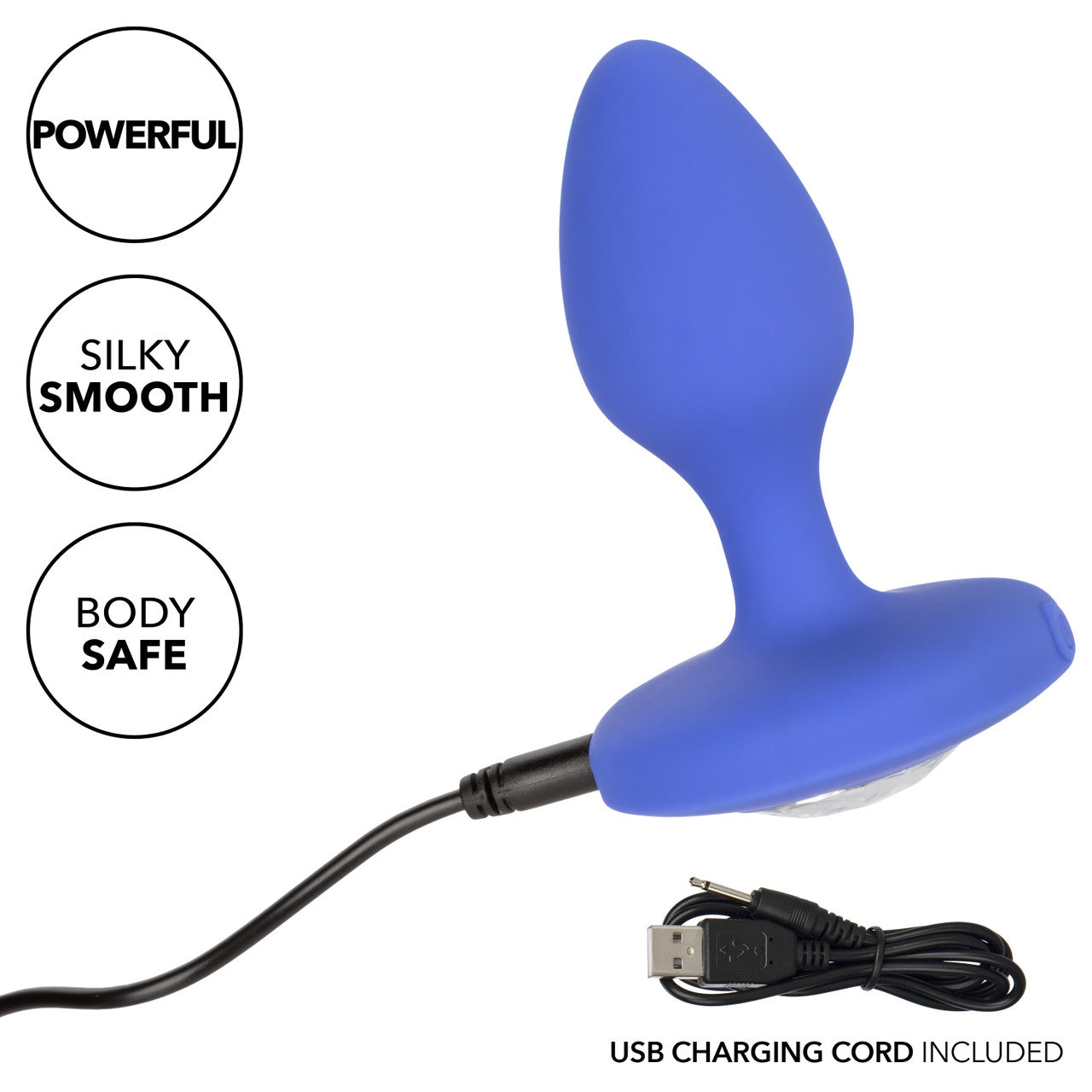 Cheeky Gems Medium Rechargeable Vibrating Probe - Blue - Thorn & Feather