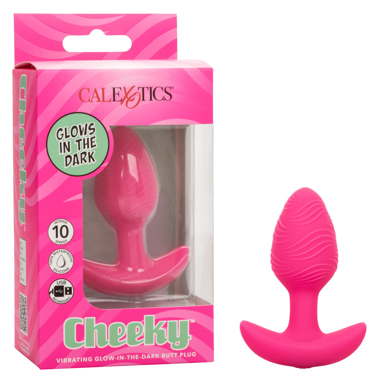 Cheeky Vibrating Glow-In-The-Dark Butt Plug - Clearance