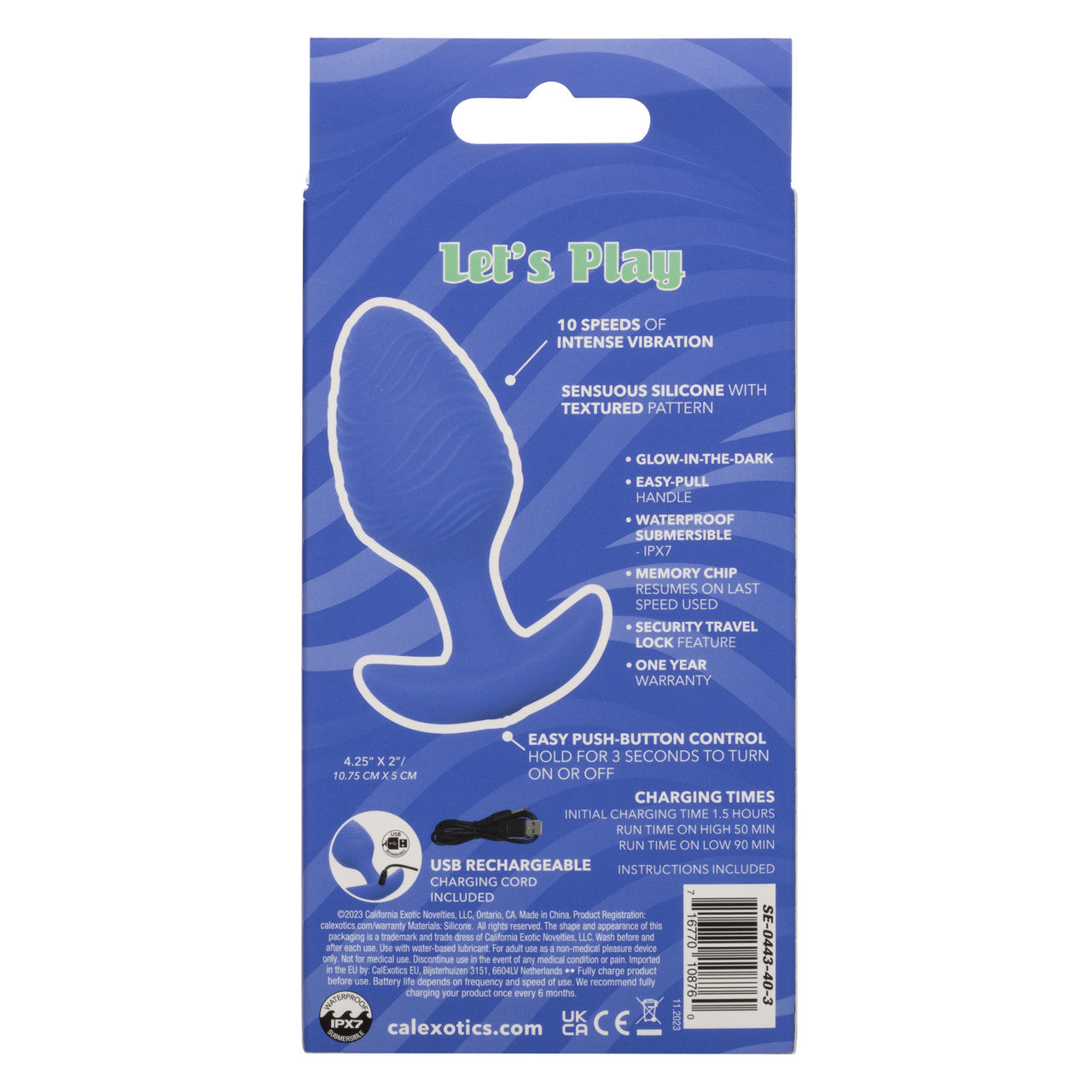 Cheeky Vibrating Glow-In-The-Dark Large Butt Plug