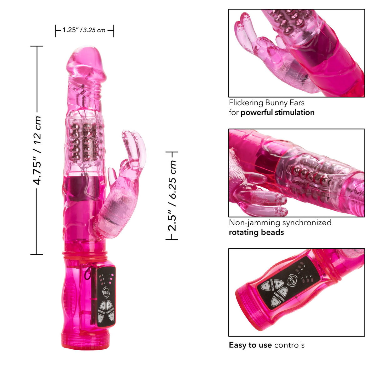 Vibromasseur Jack Rabbit Petite de CalExotics - Rose 