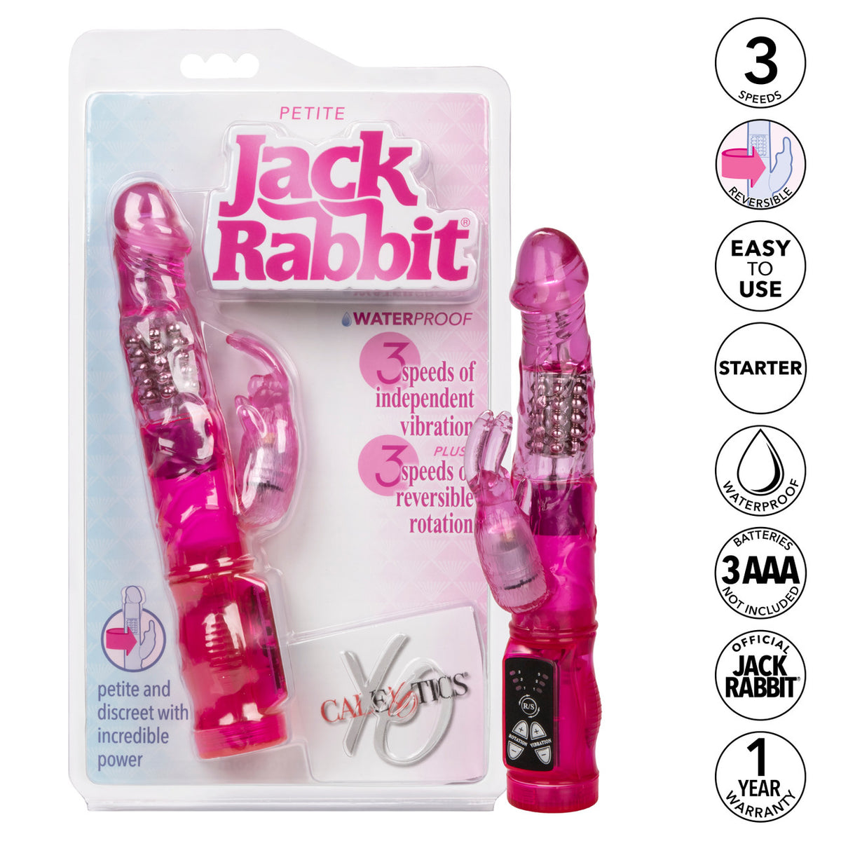 Vibromasseur Jack Rabbit Petite de CalExotics - Rose 