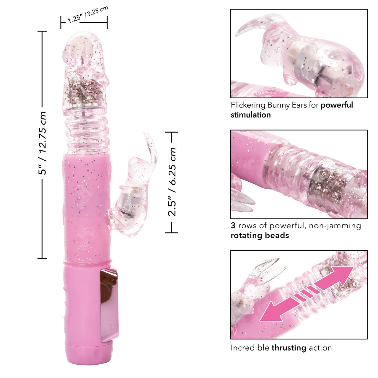 CalExotics Petite Thrusting Jack Rabbit Vibe - Pink