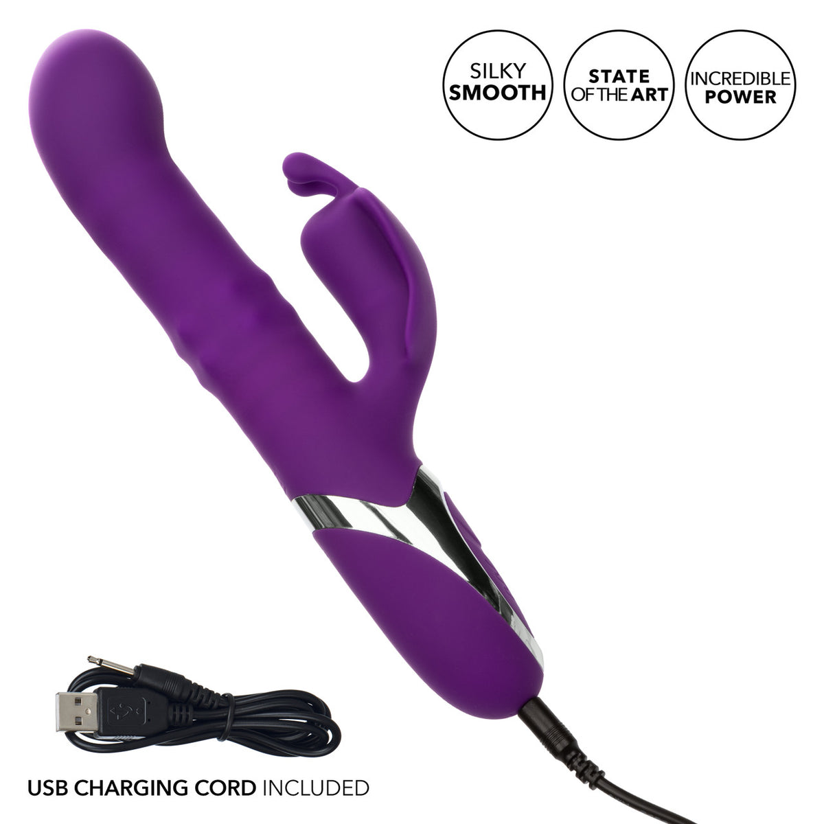 CalExotics Enchanted Flutter Vibromasseur à poussée et rotation 