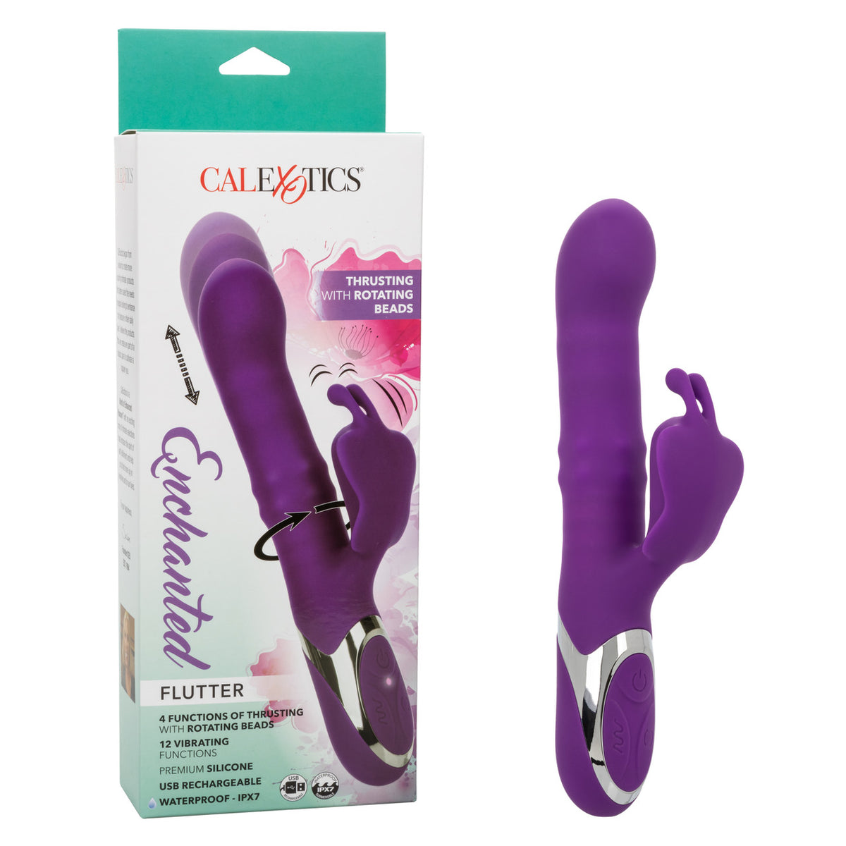 CalExotics Enchanted Flutter Vibromasseur à poussée et rotation 