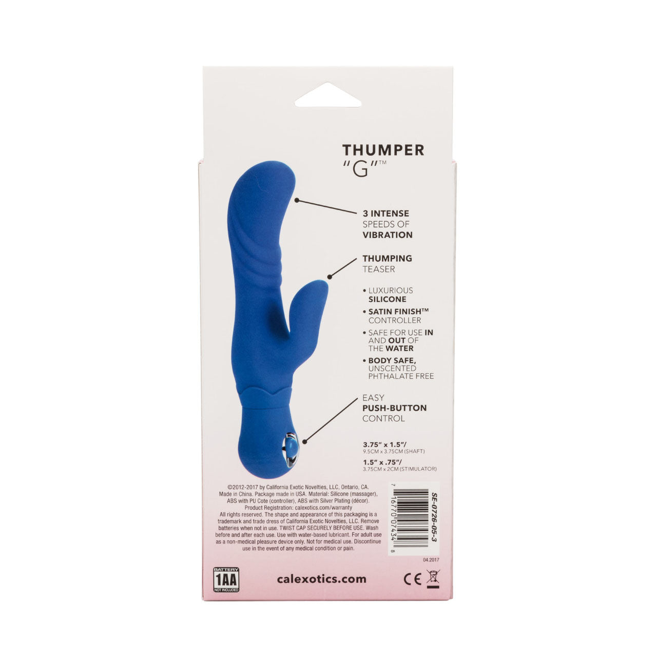 Vibromasseur point G en silicone Posh Thumper - Bleu 