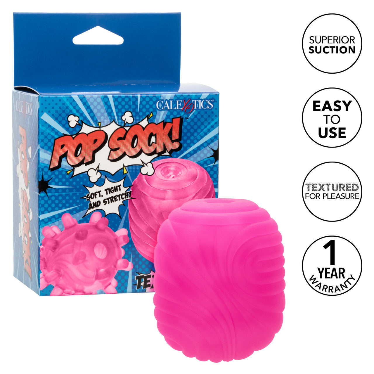 Masturbateur de Poche Texturé Pop Sock - Rose