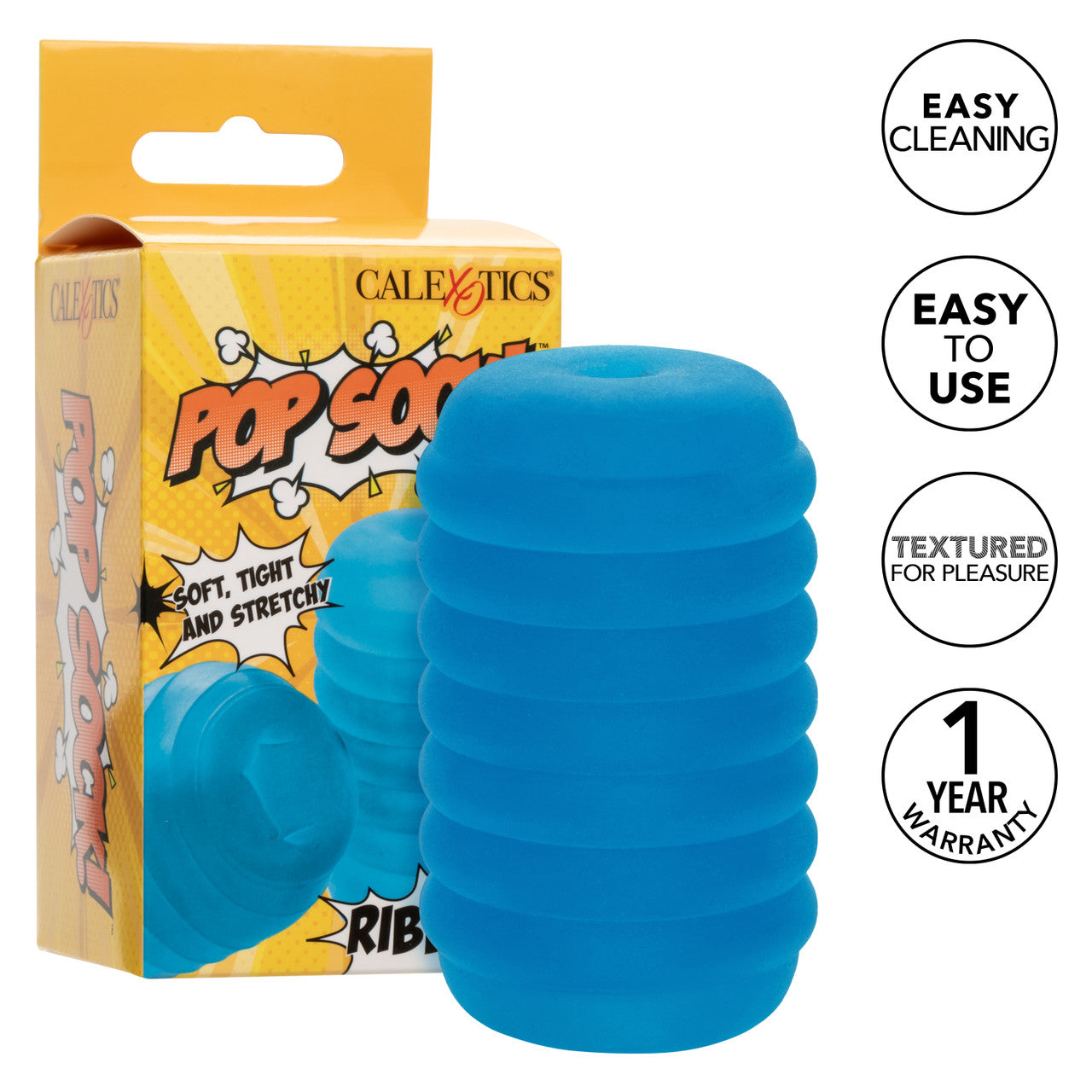 Masturbateur de Poche Cannelé Pop Sock - Bleu