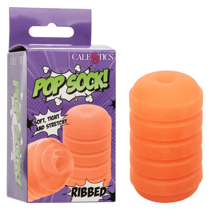 Pop Sock Ribbed Pocket Stroker - Orange