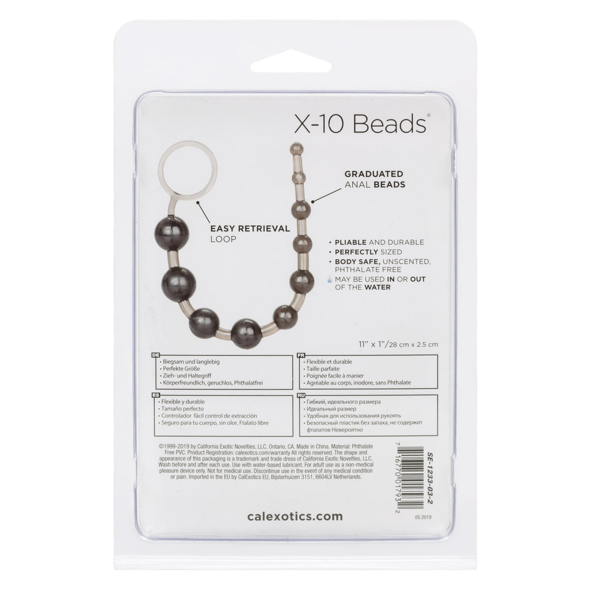 X-10 Anal Beads - Black - Thorn & Feather