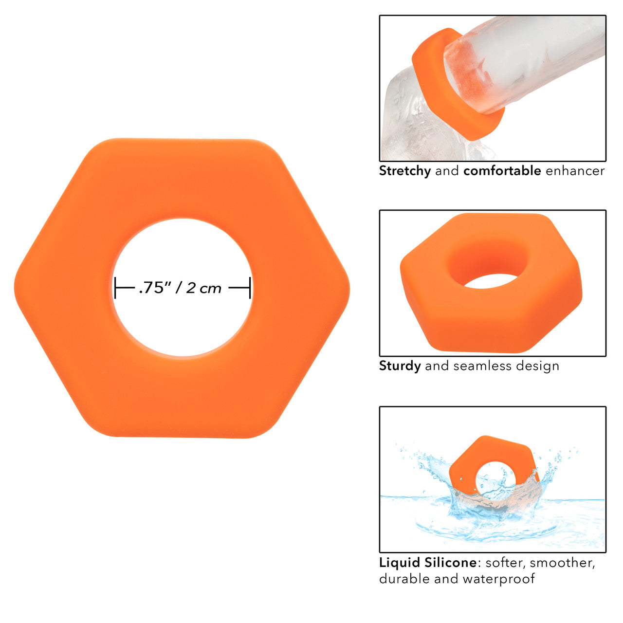 Alpha Liquid Silicone Prolong Sexagon Ring
