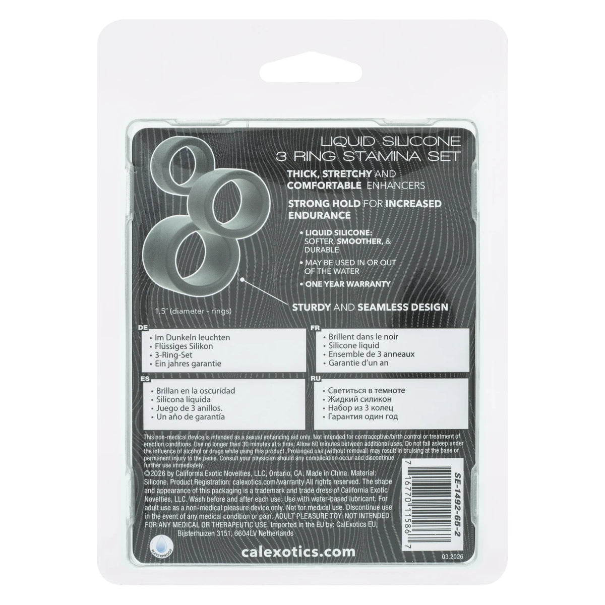 Alpha Liquid Silicone 3 Ring Stamina Set