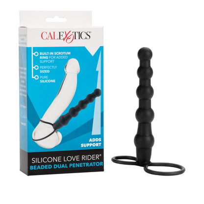 Silicone Love Rider Beaded Dual Penetrator - Thorn & Feather