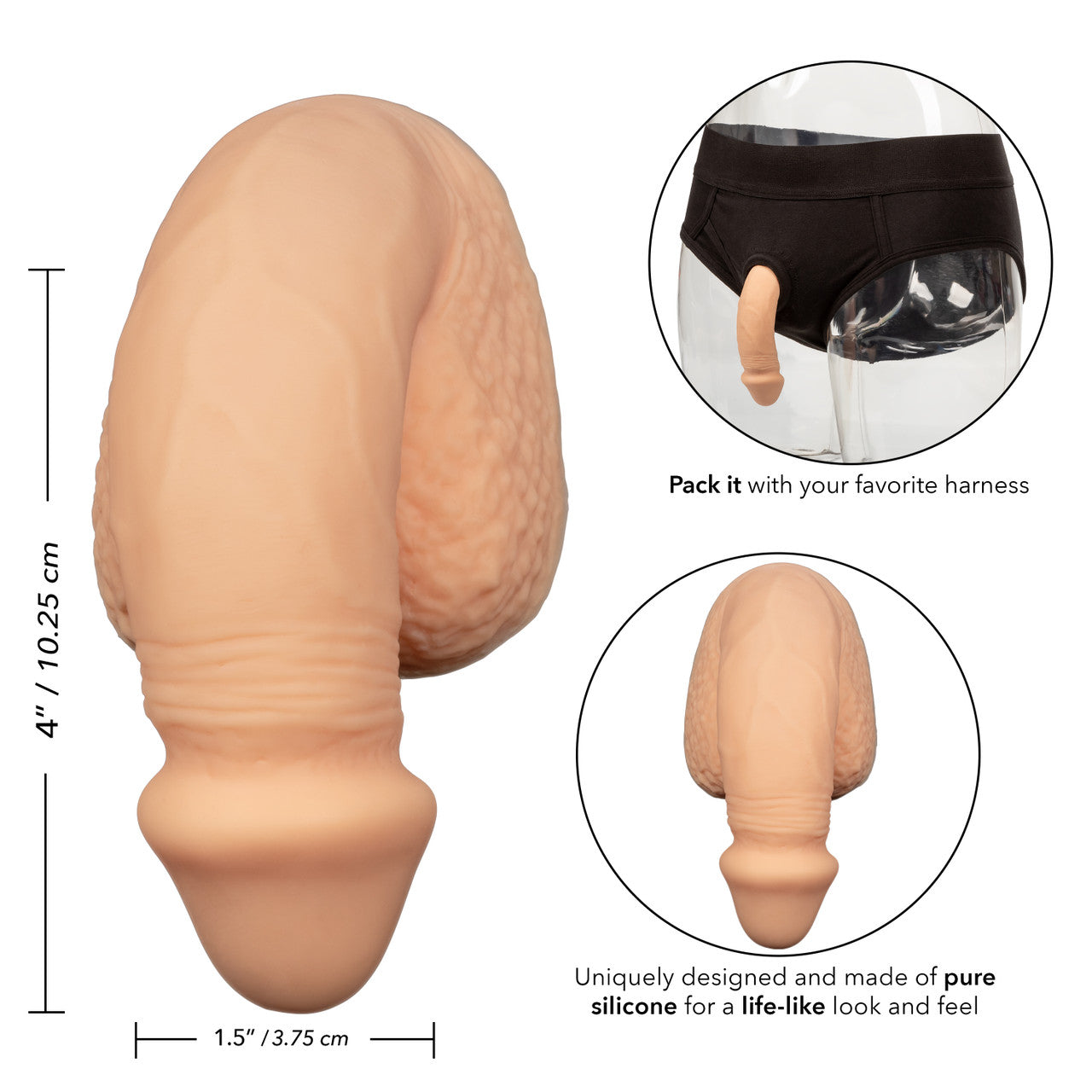 Packer Gear Pénis de Remplissage en Silicone 4"