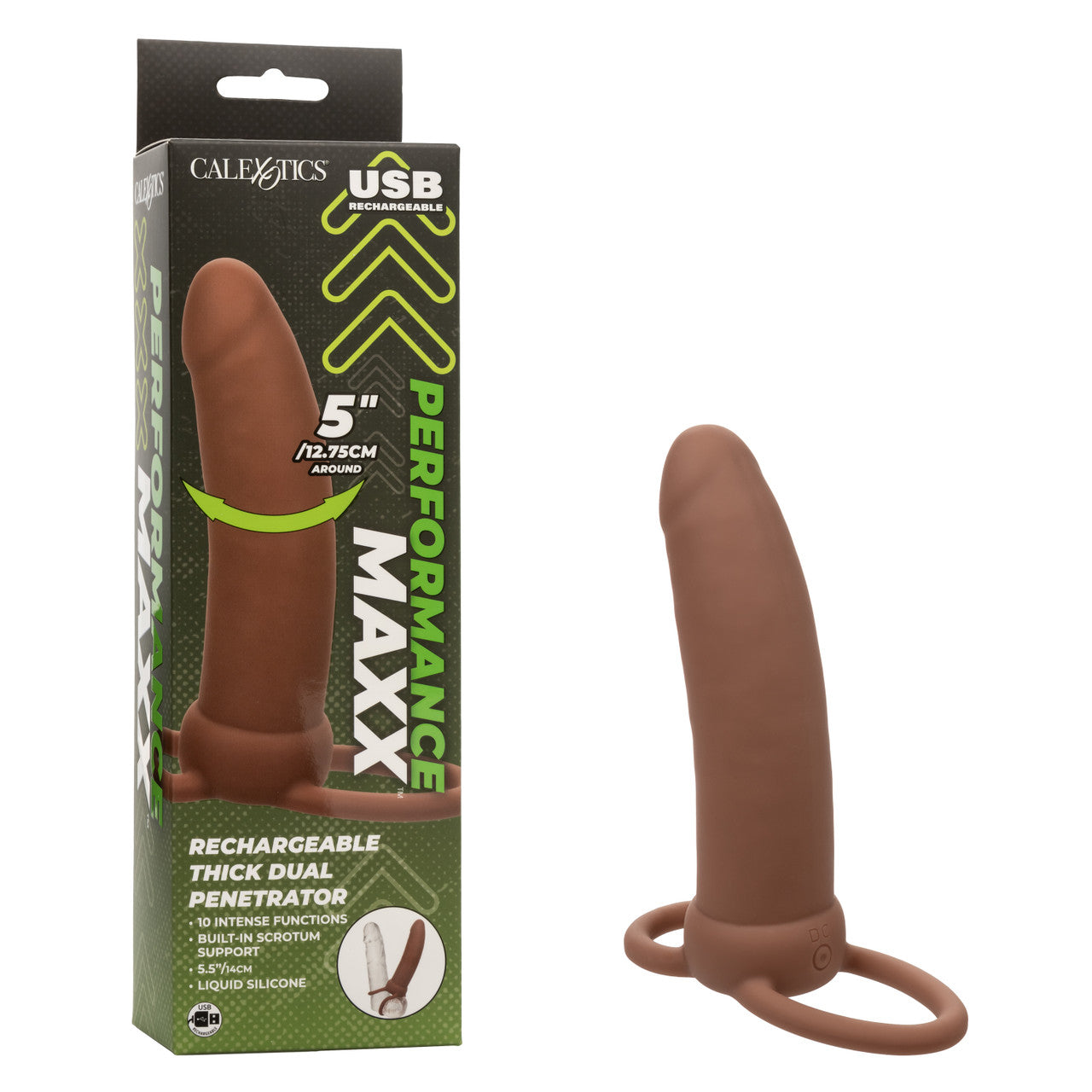 Rechargeable Thick Dual Penetrator - Brown