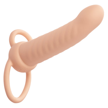 Rechargeable Ribbed Dual Penetrator - Ivory