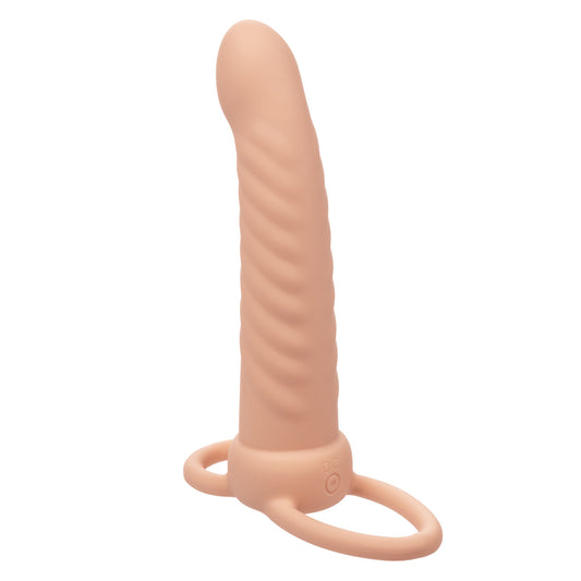 Rechargeable Ribbed Dual Penetrator - Ivory