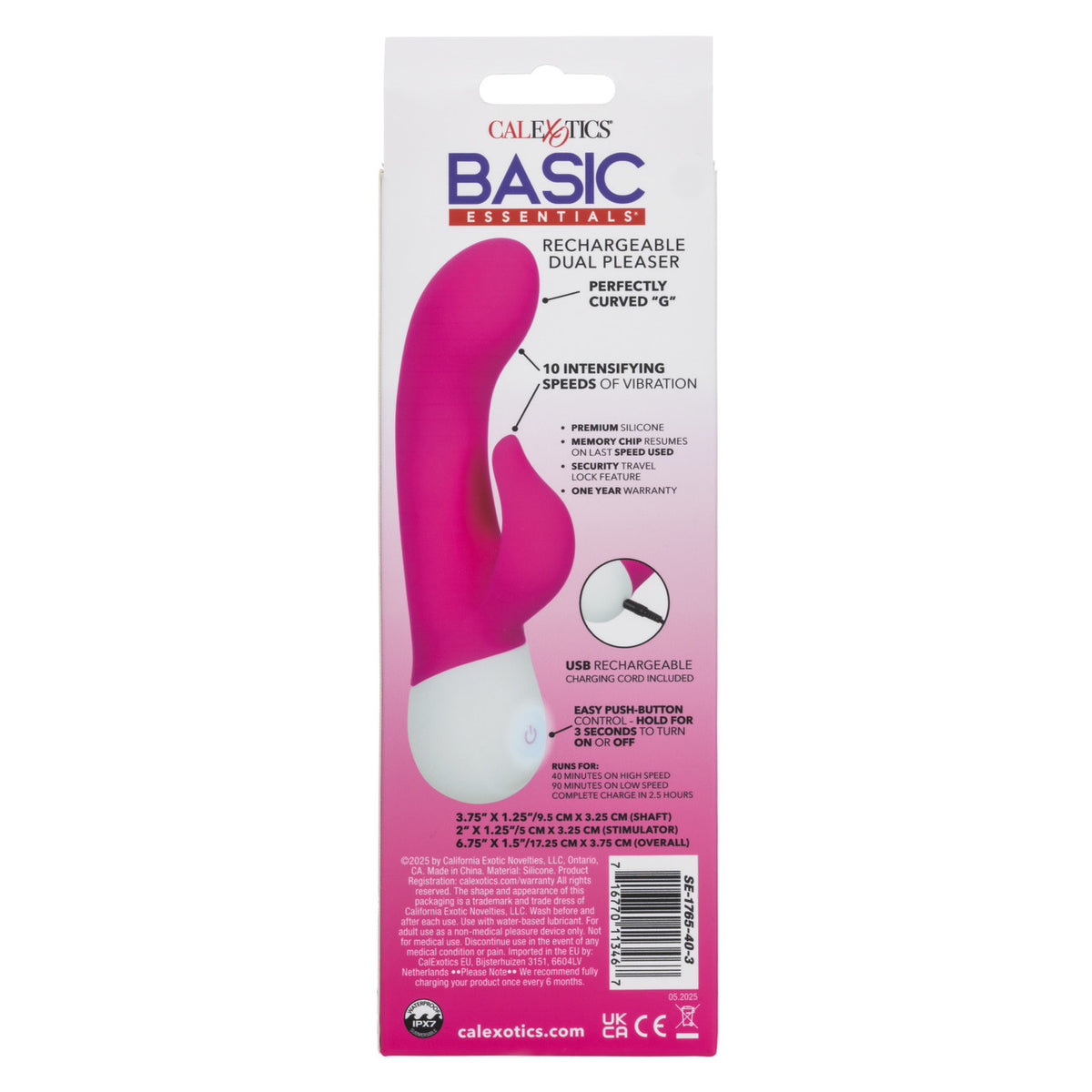 Basic Essentials Rechargeable Dual Pleaser
