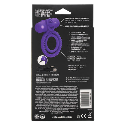 Silicone Rechargeable Dual Climaxer Cock Ring