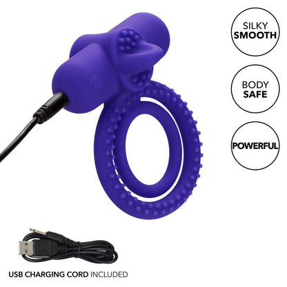 Silicone Rechargeable Dual Climaxer Cock Ring