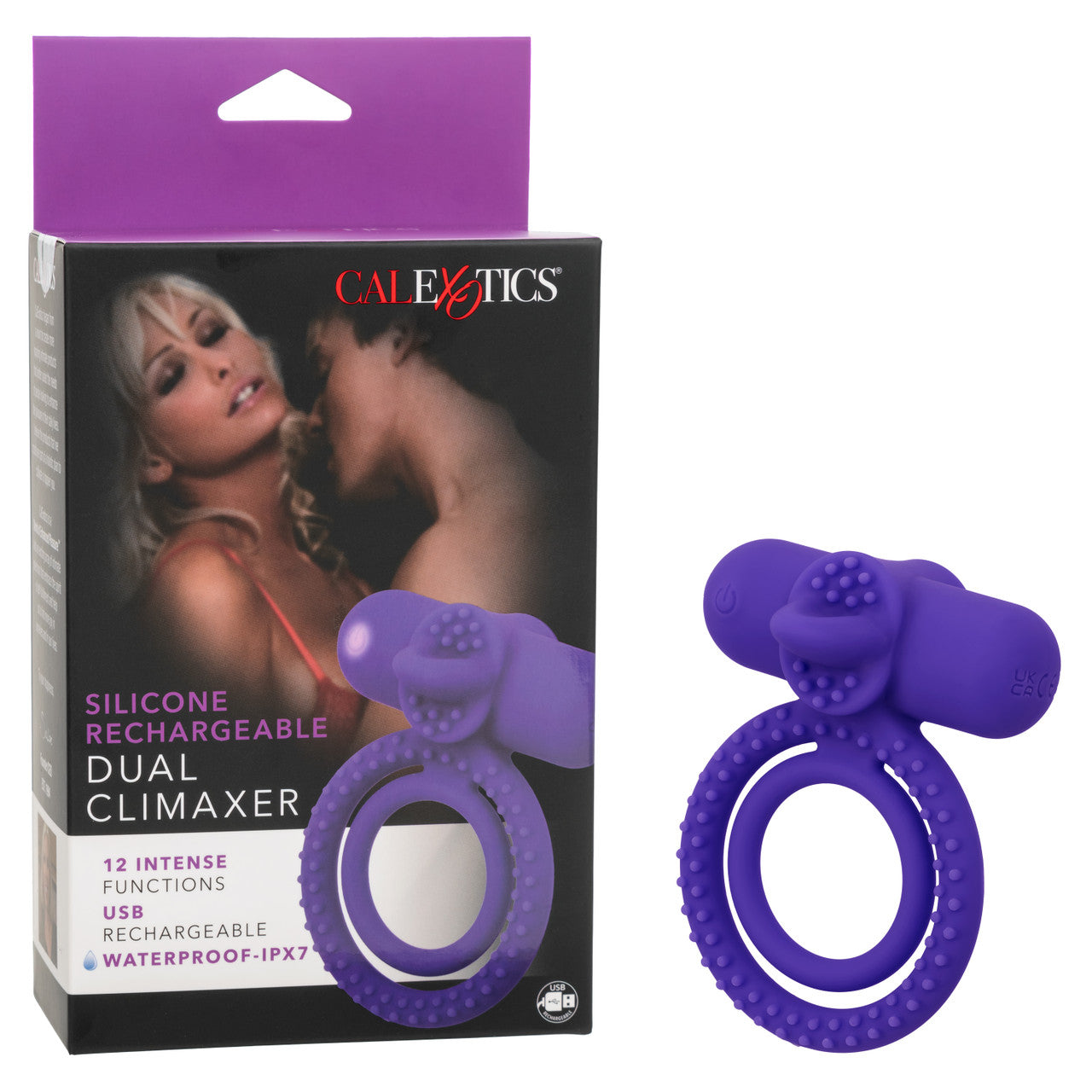 Silicone Rechargeable Dual Climaxer Cock Ring