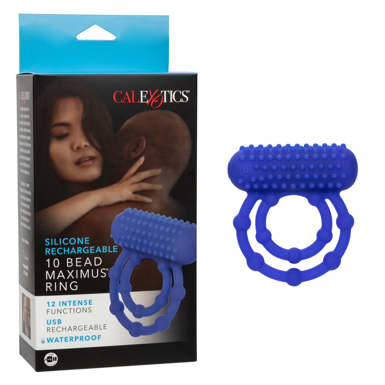 Bague Maximus rechargeable en silicone à 10 perles 