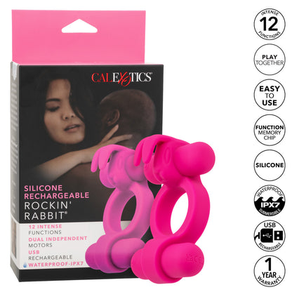 Silicone Rechargeable Rockin Rabbit Cock Ring