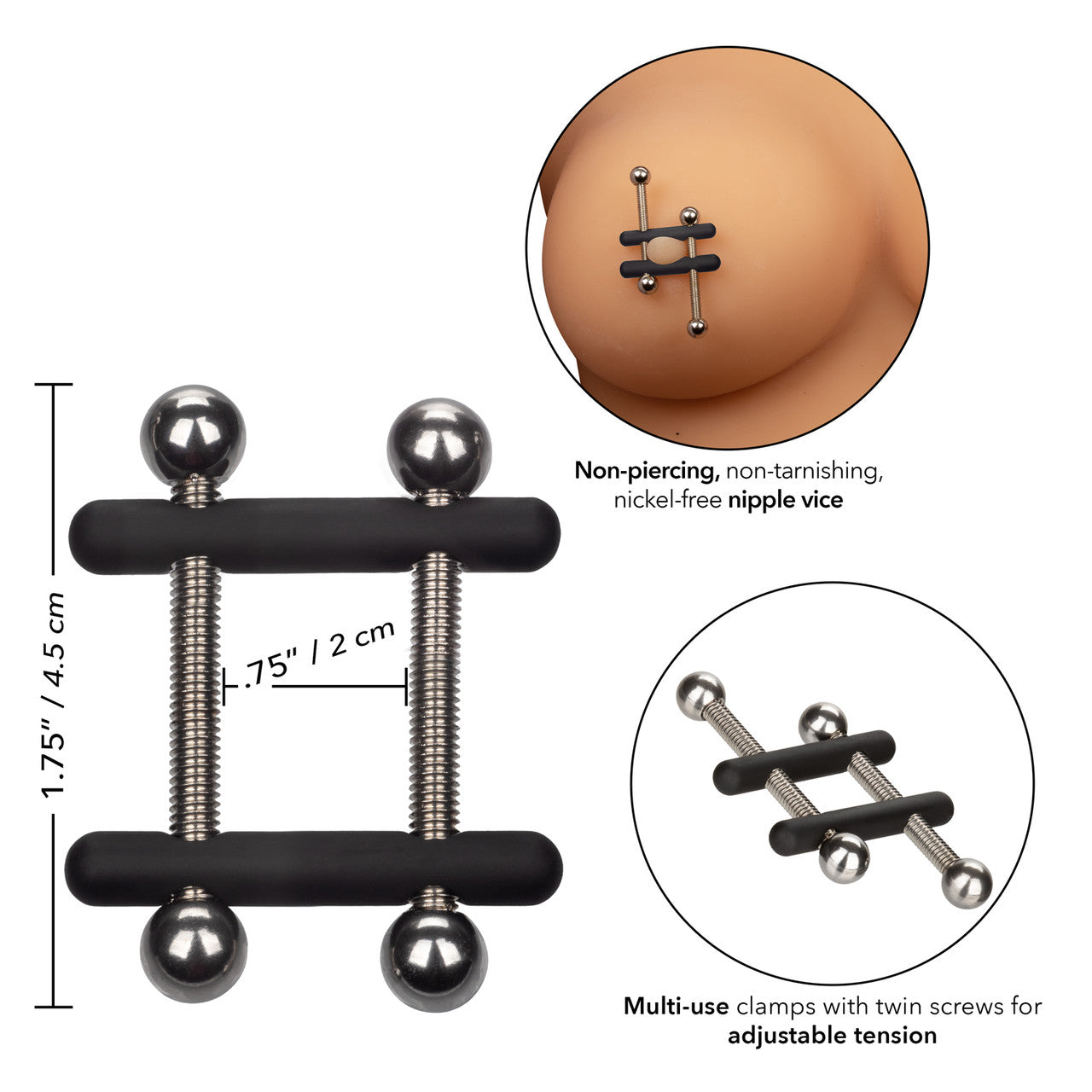 Pinces à tétons Power Grip Crossbar Nipple Vices