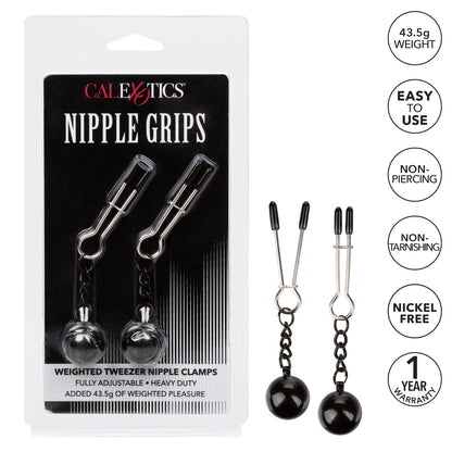 Nipple Grips Weighted Tweezer Nipple Clamps - Thorn & Feather