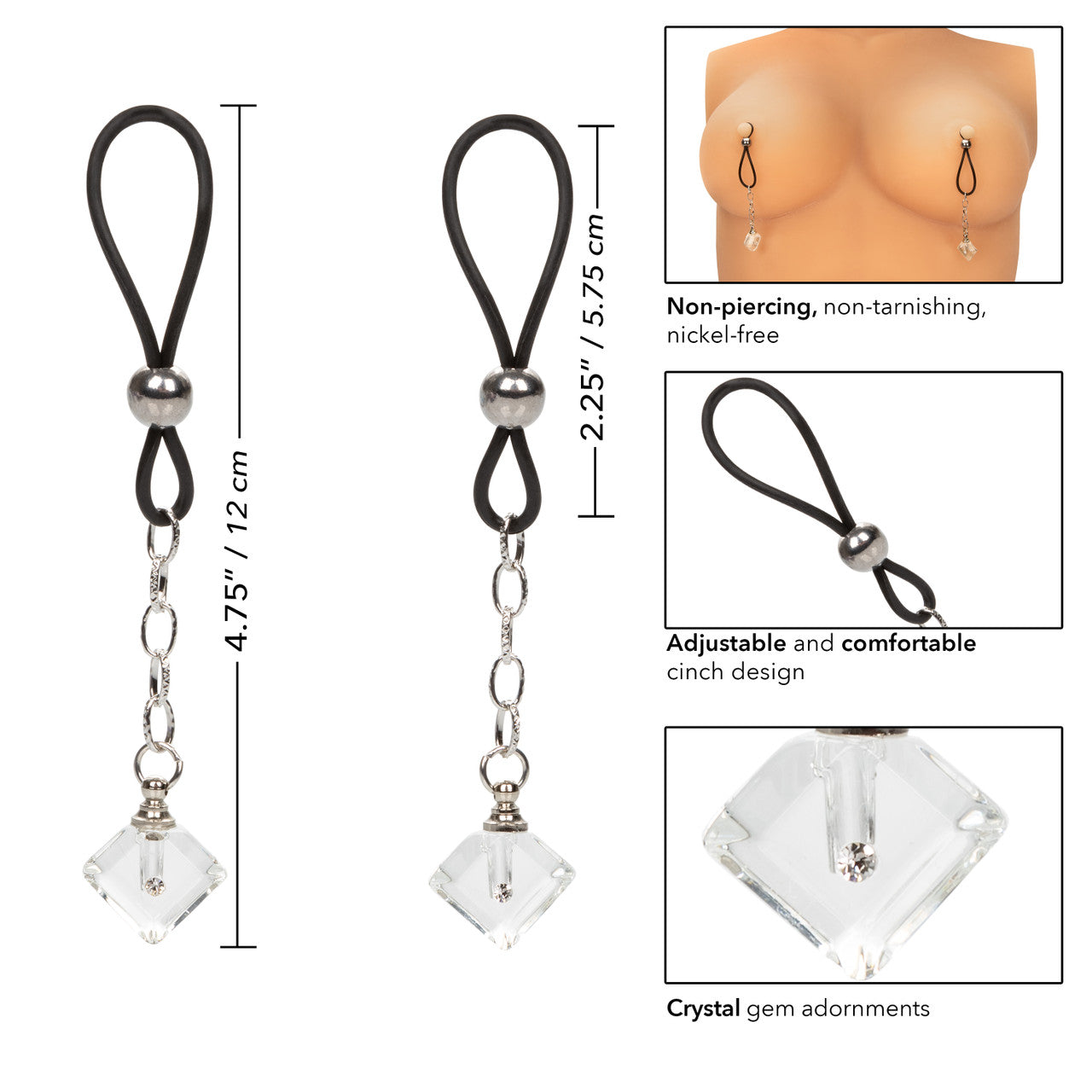 Non-Piercing Nipple Jewelry Crystal Gem