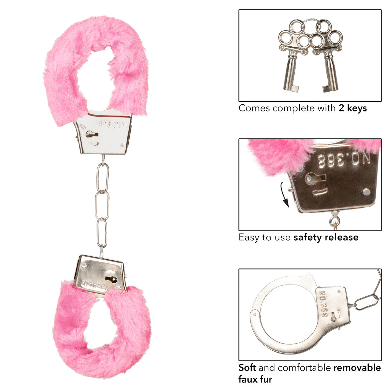 Playful Fluffy Furry Cuffs - Pink