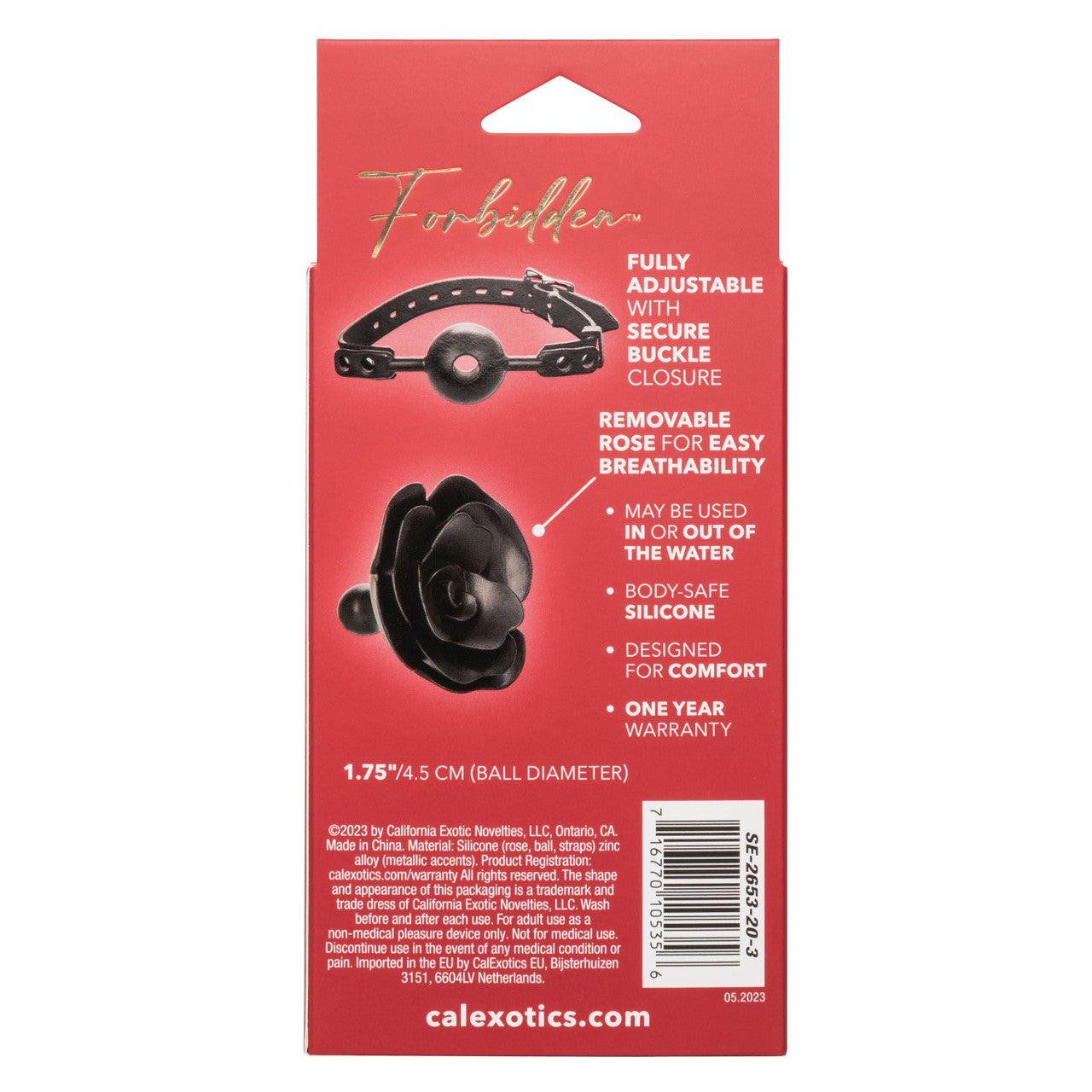 Bâillon amovible interdit en forme de rose