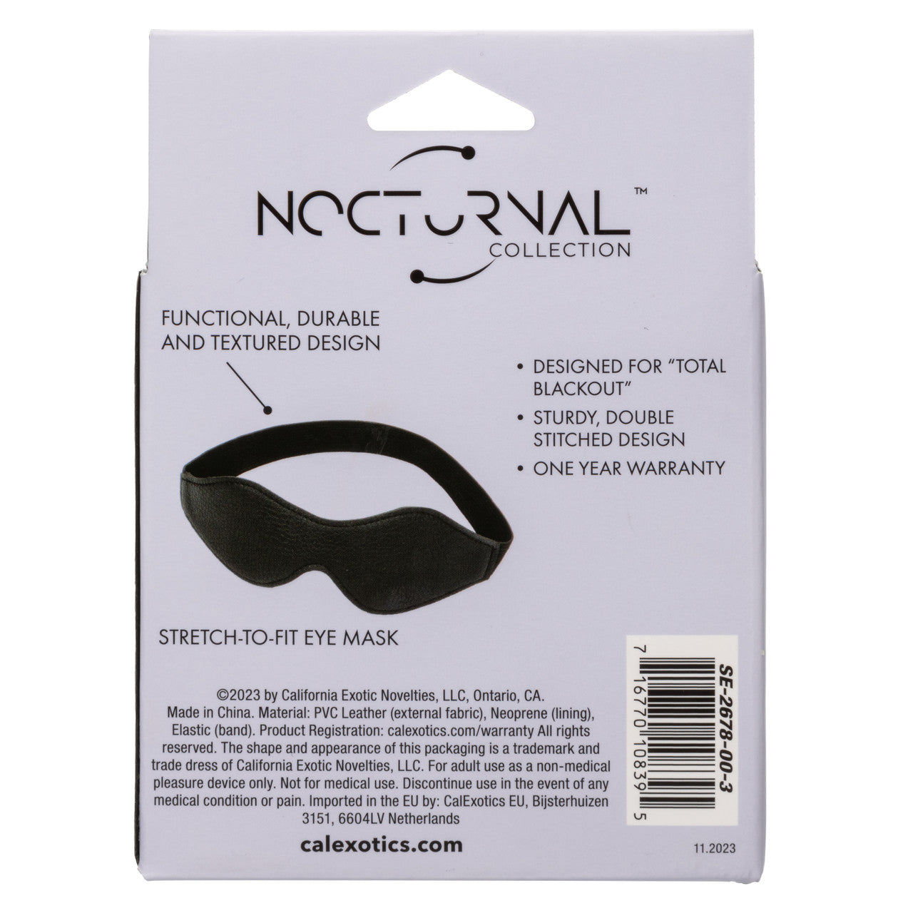Masque pour les yeux de la collection nocturne de CalExotics