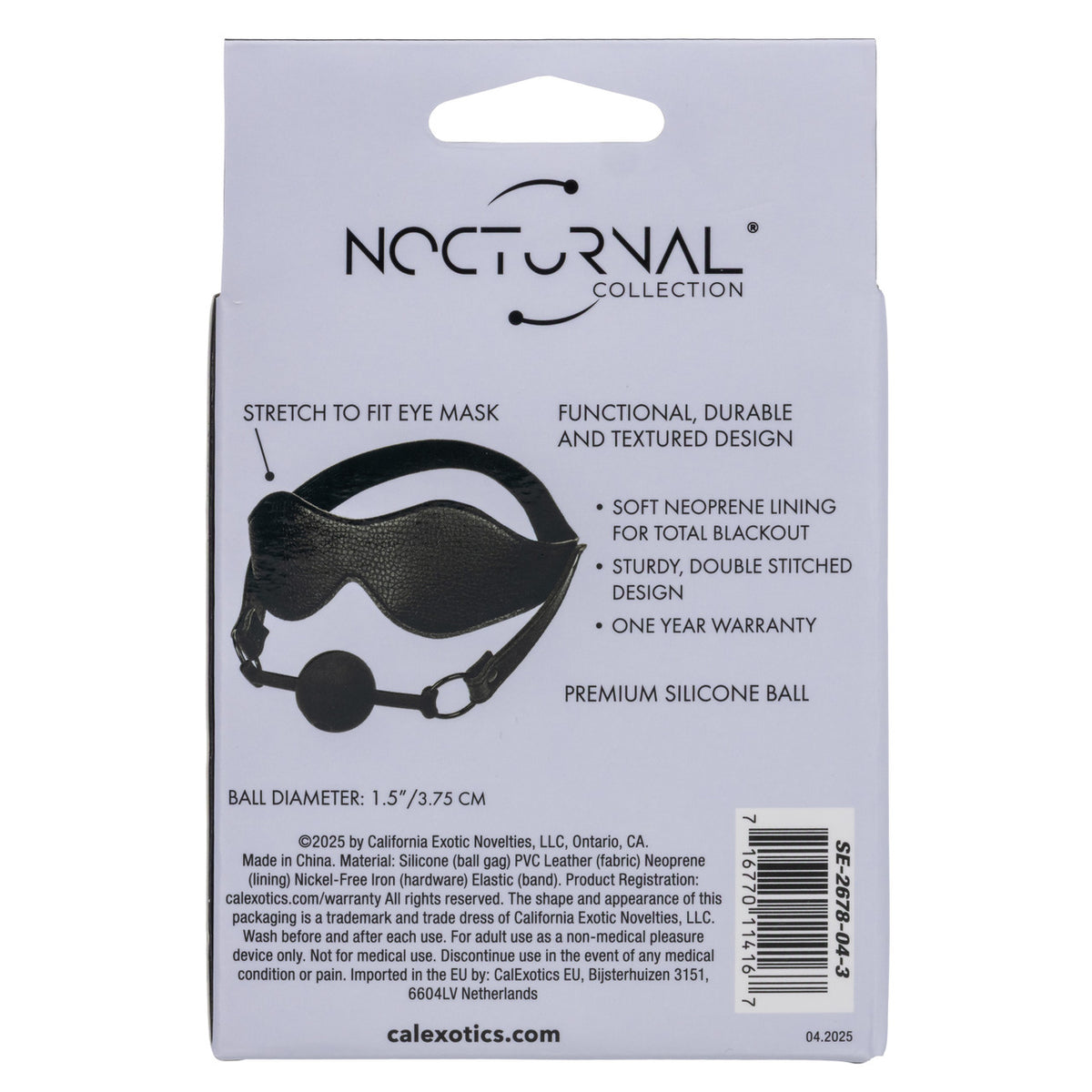 Nocturnal Collection Eye Mask & Breathable Ball Gag