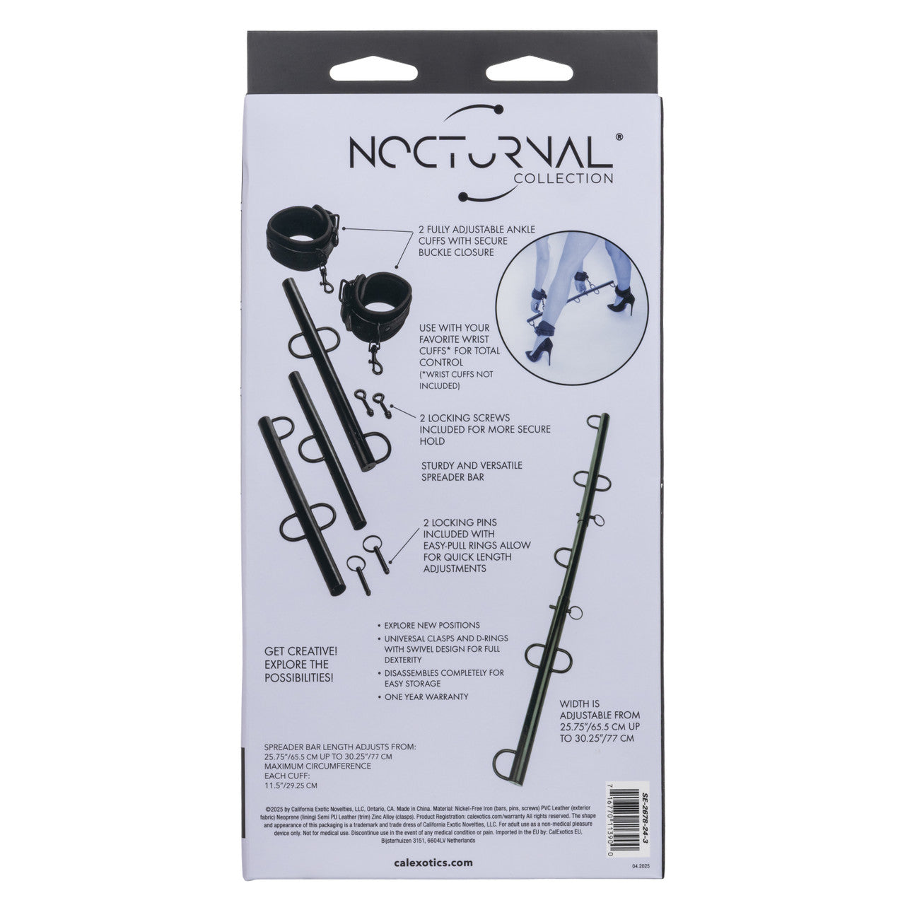 Barre d'écartement Nocturne Collection avec menottes