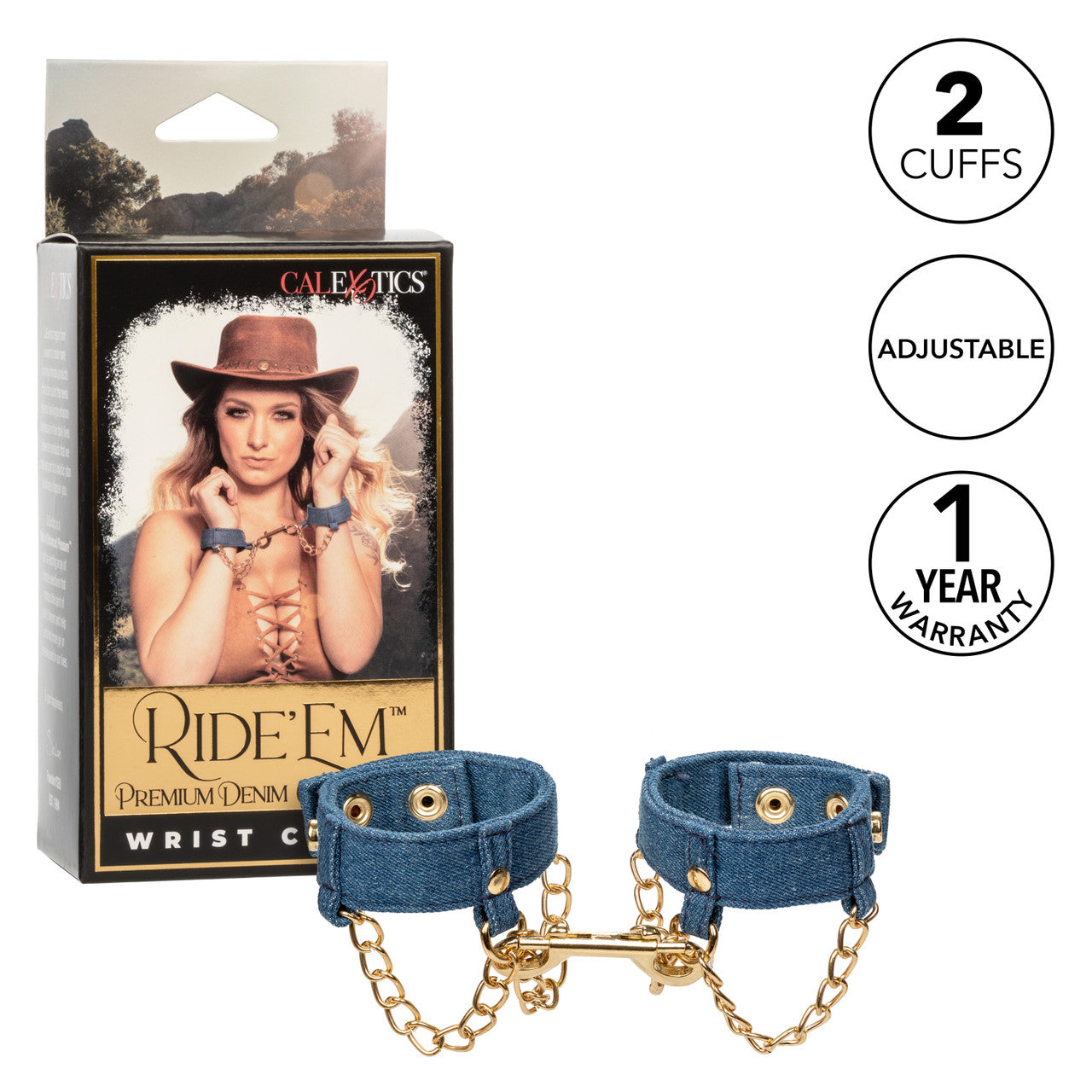 Ride 'Em Premium Denim Collection Wrist Cuffs - Thorn & Feather